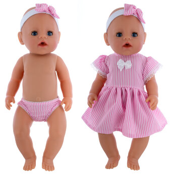 Нарядное платье с трусиками и повязкой на голову для куклы Baby Born ростом 43 см