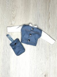 Джинсовый бомбер и рюкзак для кукол Paola Reina 32 см