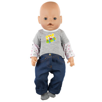 Джинсы и футболка для куклы Baby Born ростом 43 см