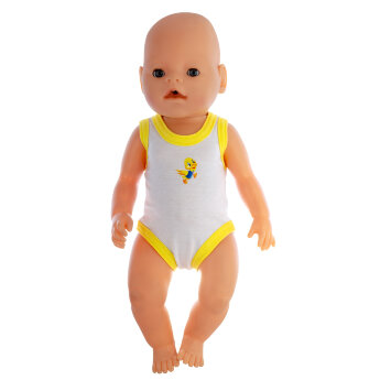 Светлый боди с оборкой для куклы Baby Born ростом 43 см