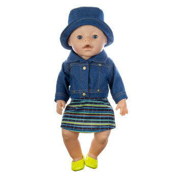 Джинсовая одежда для куклы Baby Born ростом 43 см