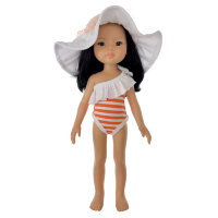 Полосатый  купальник и шляпа для кукол Paola Reina 32 см