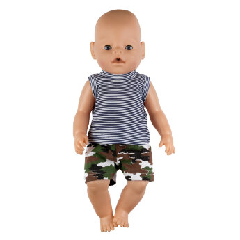 Футболка и шорты хаки для куклы Baby Born ростом 43 см